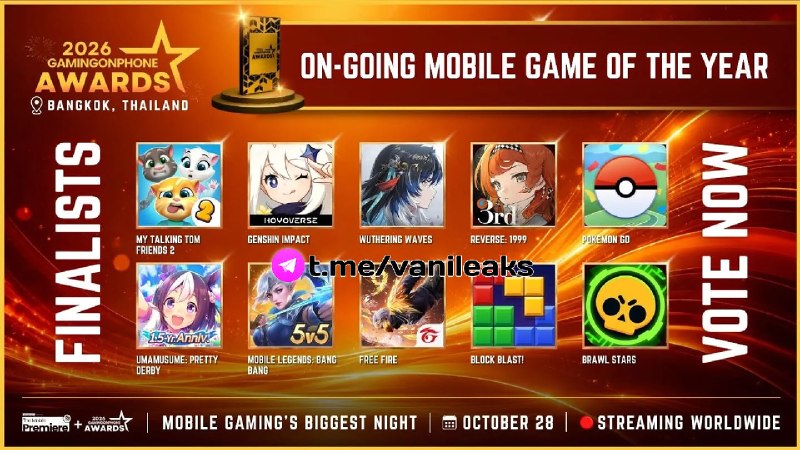 Геншин номинирован на Gamingonphone Awards 2026