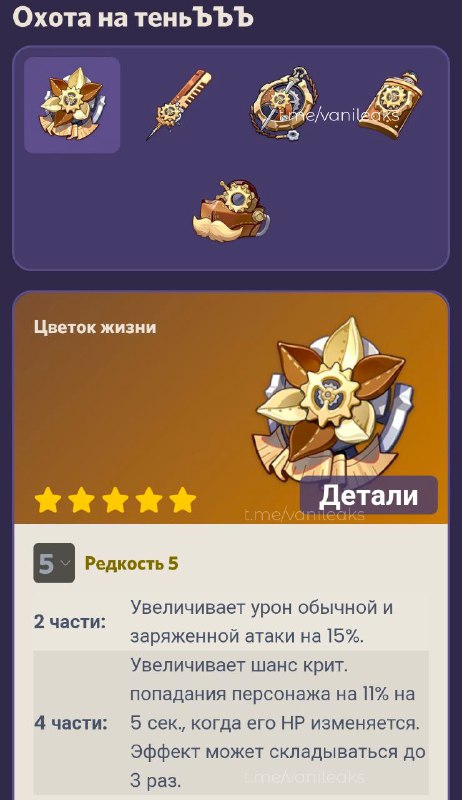 Новые артефакты